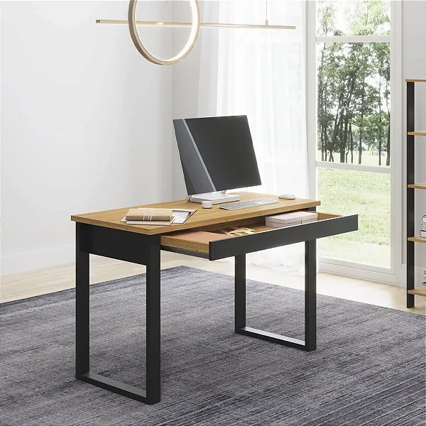 Mesa Escritório Industrial com Gaveta 118cmcm 100% MDF