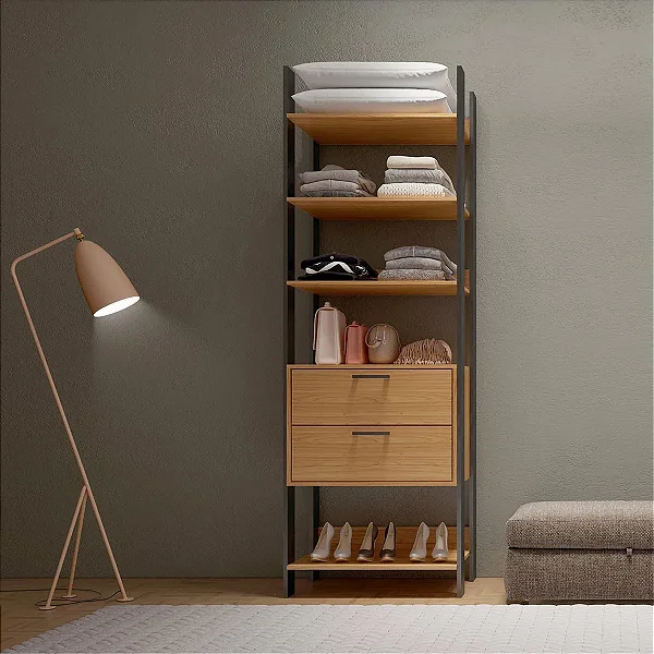 Estante Closet Industrial com 2 Gavetas e 5 Prateleiras