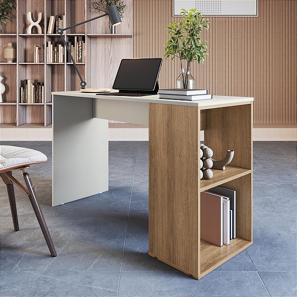 Mesa Escrivaninha Moderna Home Office 120cm com Nicho Aberto
