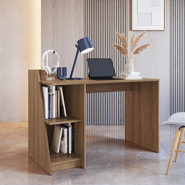 Mesa Escrivaninha Home Office 120x86cm com 2 Nichos
