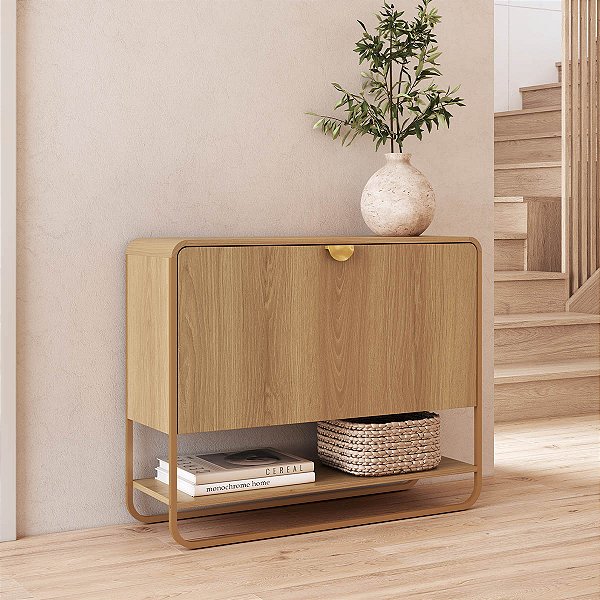 Sapateira Aura Orgânica 93x75cm com Prateleira Pés em Metal