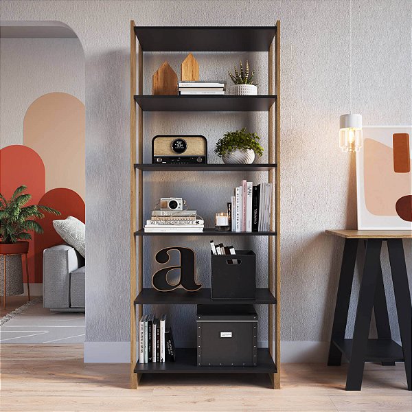 Estante Multifuncional Escritório Home Office 6 Prateleiras 73x180cm