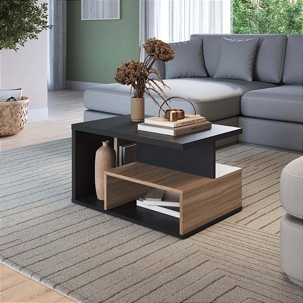 Mesa de Centro Compacta 67,5cm com Nicho Moderna