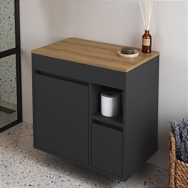 Gabinete Suspenso para Banheiro Bangladesh 60cm 1 Porta 1 Prateleira