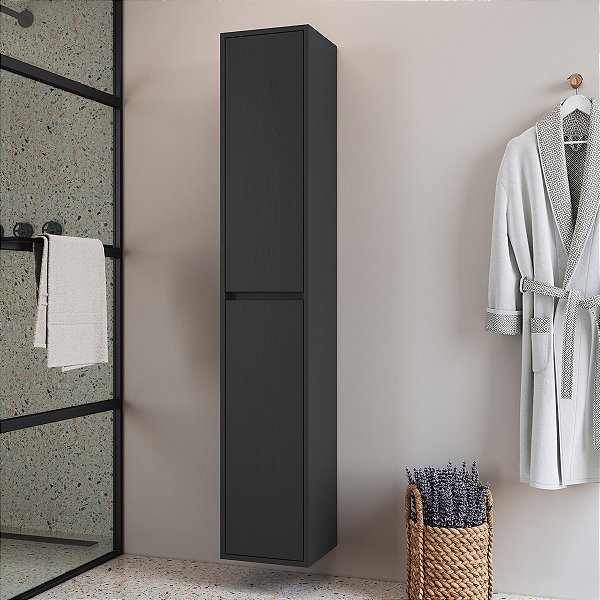 Armário Organizador para Banheiro Bergamo 28,2cm 2 Portas 5 Prateleiras