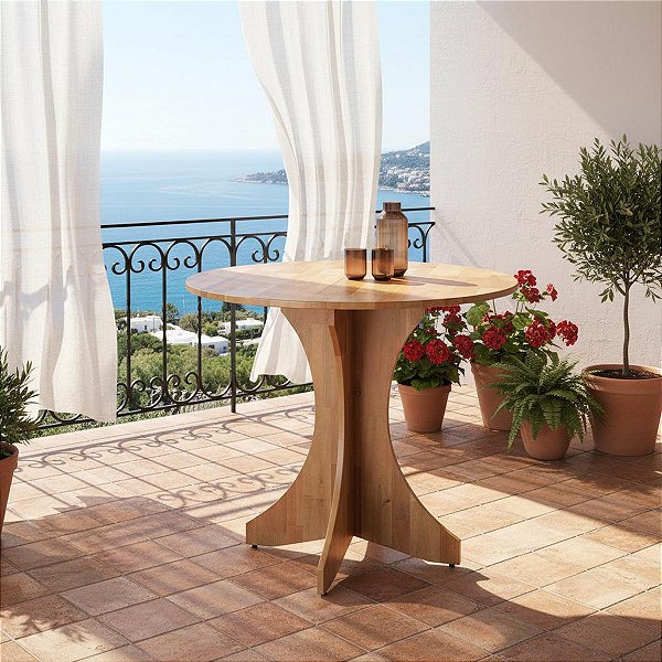 Mesa de Jantar Redonda Madeira Maciça 90cm Geovani