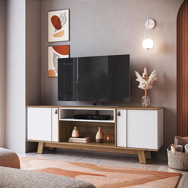 Rack para Tv até 65 Polegadas 180cm 2 Portas e 2 Nichos