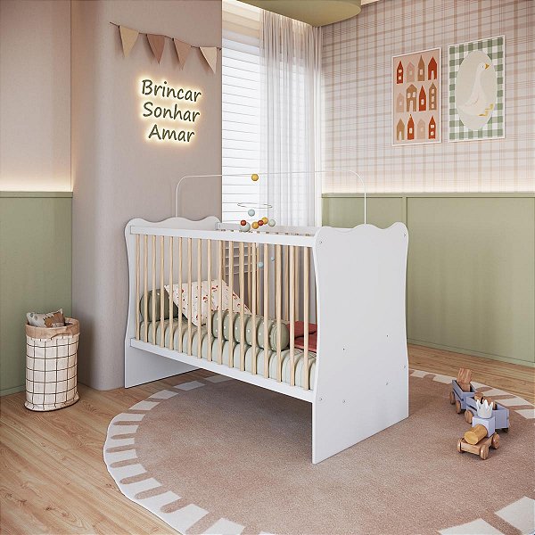 Berço Infantil Plasbaby 133,5x91,5cm com Protetor