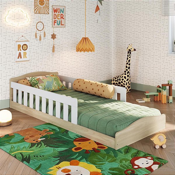 Cama Montessoriana Linha Encanto 84x192cm Solteiro com Protetor