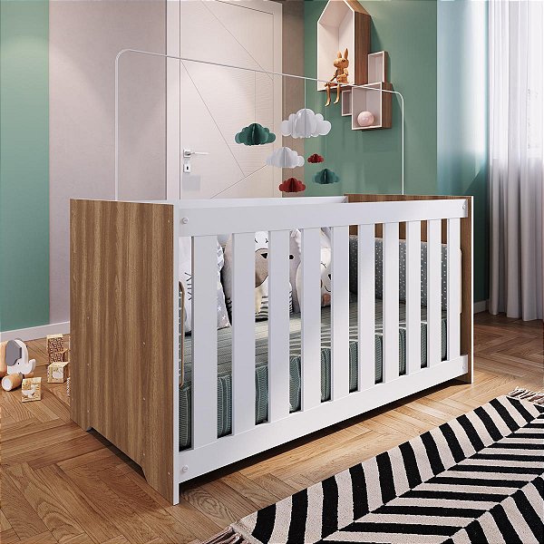 Berço Linha Aconchego 133x64,8cm com Regulagem de Altura
