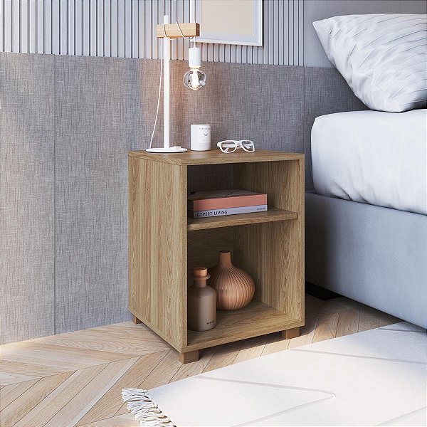 Mesa de Cabeceira Siena com 2 Nichos 38,5cm