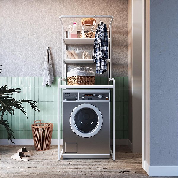 Estante para Área de Serviço 70x181cm 3 Prateleiras com Pés em Metal
