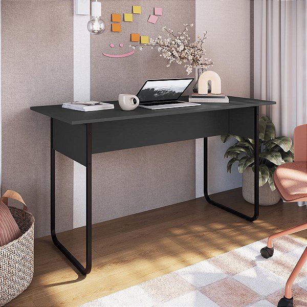 Mesa Escrivaninha Office Industrial 135cm com Pés em Metal
