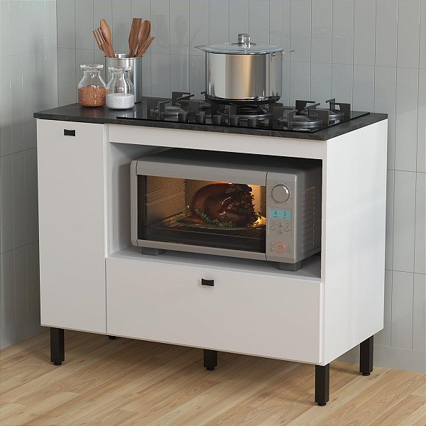 Balcão de Cozinha Multiuso 99,7x83,4cm 2 Portas e Nicho