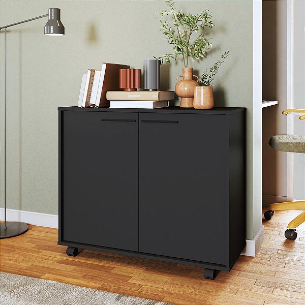 Balcão Compacto Organizador 90x76,5cm com 2 Portas e Rodízios