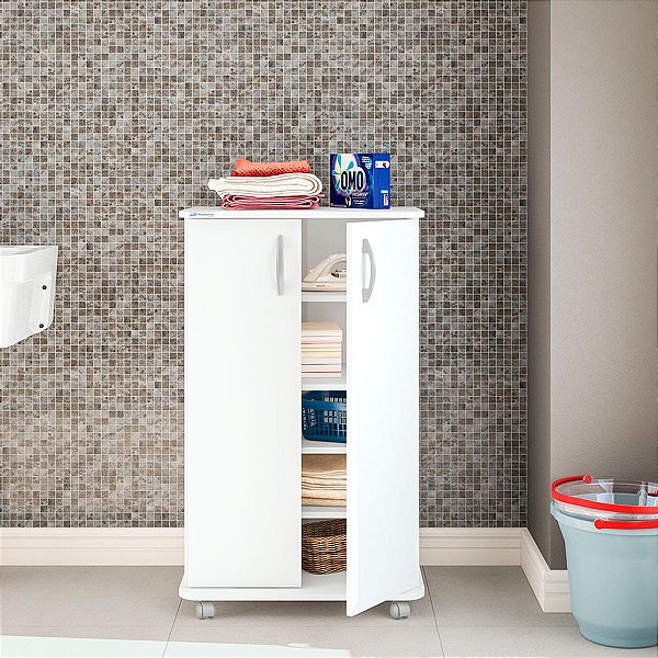 Armário Compacto Limeira Lavanderia 59,6x98,8cm com 4 Prateleiras