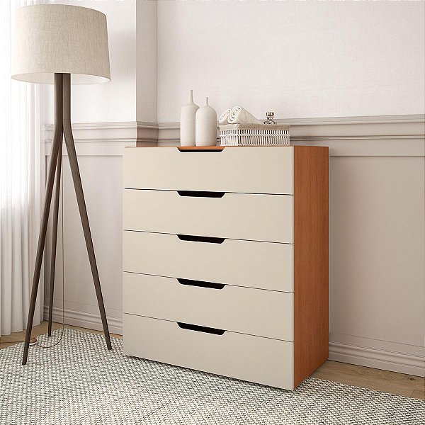 Cômoda Madri Moderna para Quarto 90x104cm com 5 Gavetas