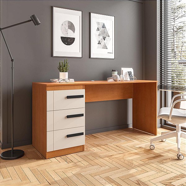 Mesa Escrivaninha Lisboa Escritório/Home Office 163x77cm 3 Gavetas