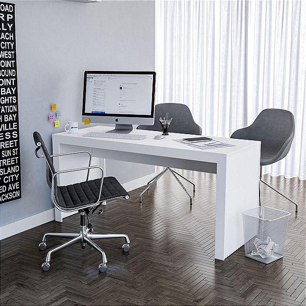 Mesa Escrivaninha Office Compacta para Escritório 160x75,5 4 Pés