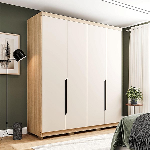 Roupeiro Casal Barcelona em MDF 270x235,5cm 8 Prateleiras e 6 Portas