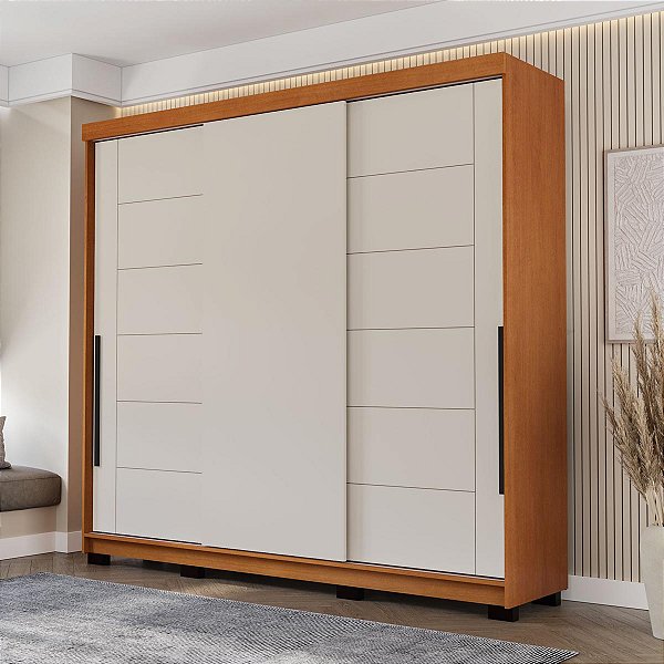 Roupeiro Lisboa 217x213cm com 4 Gavetas e 3 Portas de Correr