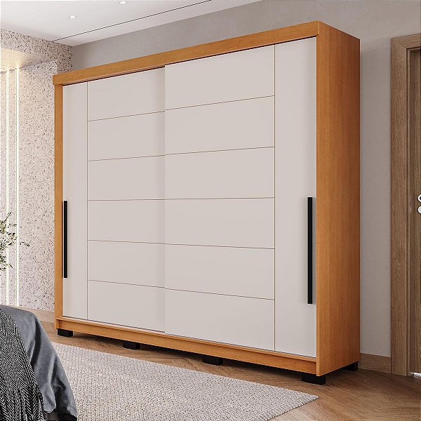Roupeiro Solteiro Lisboa 177x213cm com 2 Gavetas e 2 Portas de Correr