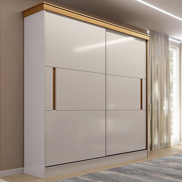 Roupeiro Bristol em MDF 189,5x220cm com 2 Gavetas e 2 Portas de Correr