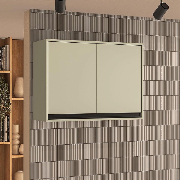 Armário Aéreo para Cozinha Koya 80x59cm com Prateleira e 2 Portas
