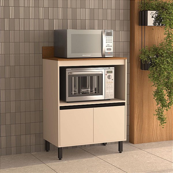 Balcão para Cozinha 80x115,5cm com Nicho e 2 Portas