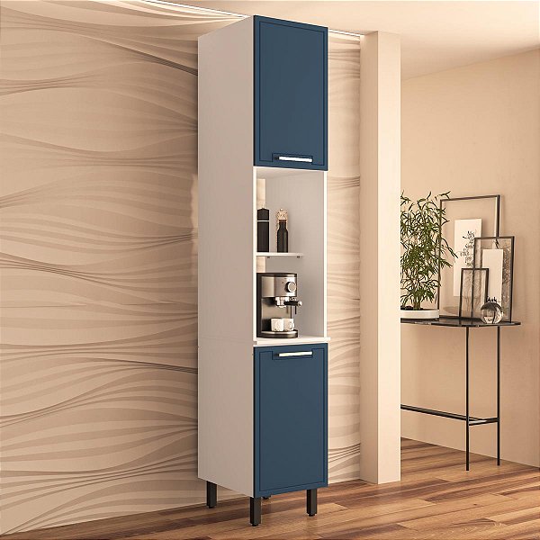 Armário Paneleiro para Cozinha Amara 40x224,5cm com 2 Portas 2 Nichos