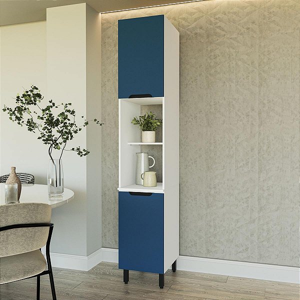Armário Paneleiro para Cozinha Meena 40x224,5cm 2 Portas e 2 Nichos