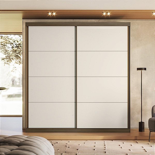Guarda Roupa Prime 100% MDF 219x230cm 2 Portas de Correr