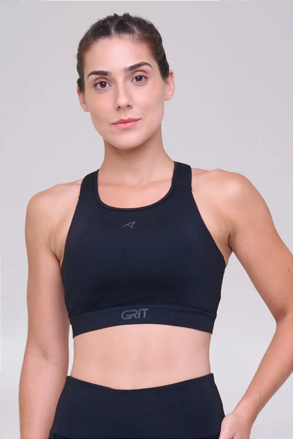 Top Grit Bossa Nadador C / Bolso Ajustável-Preto Blackout