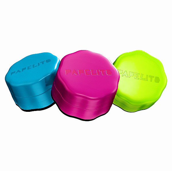 Dichavador de Policarbonato 3 Partes Papelito Cores - (50x30mm)