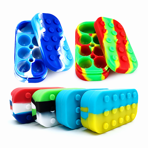 Container de Silicone (Slick) Lego Cubo c/ 7 Divisórias - 34ml