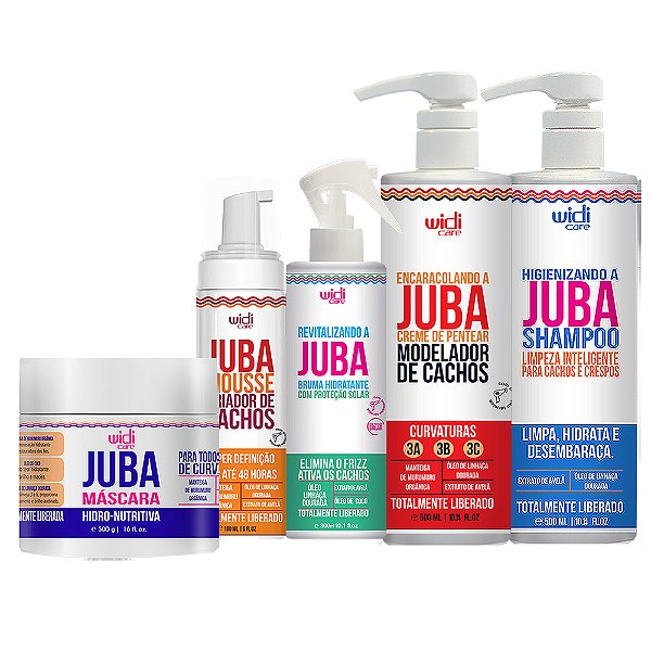 Kit Juba Widi Care Shampoo, Bruma, Máscara, Mousse e Encaracolando