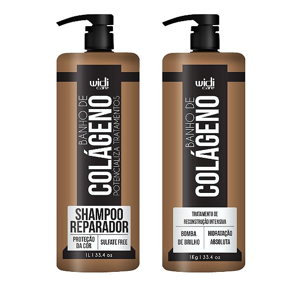 Shampoo E Tratamento De Reconstrução Colágeno 1litro Widi