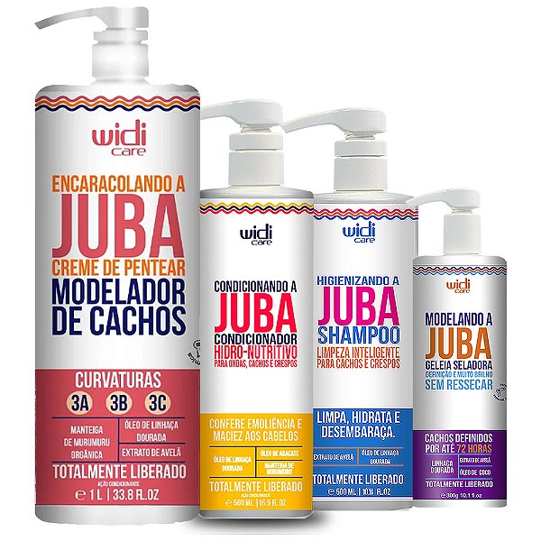 Kit Widi Care Juba Encaracolando 1L, Shampoo, Cond e Geleia