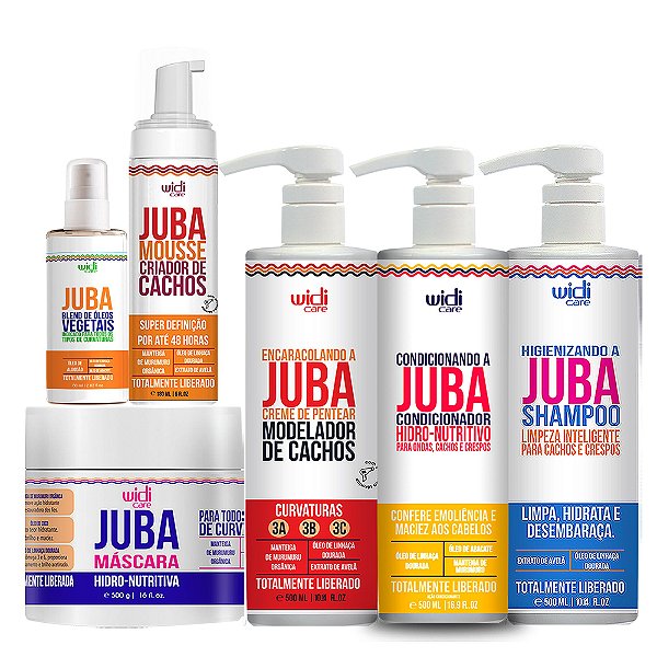 Kit Widi Care Juba Shampoo, Condicionador, Encaracolando, Blend, Mousse e Máscara