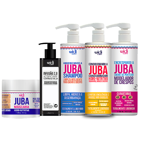Kit Widi Care Juba Shampoo Condicionador Encrespando Máscara Acidificante