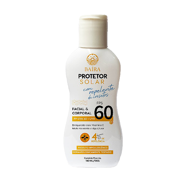 Protetor Solar com Repelente Fps 60 Baíra 120 ml
