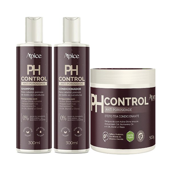 Kit Apice Cosméticos pH Control Shampoo, Condicionador e Máscara 500g