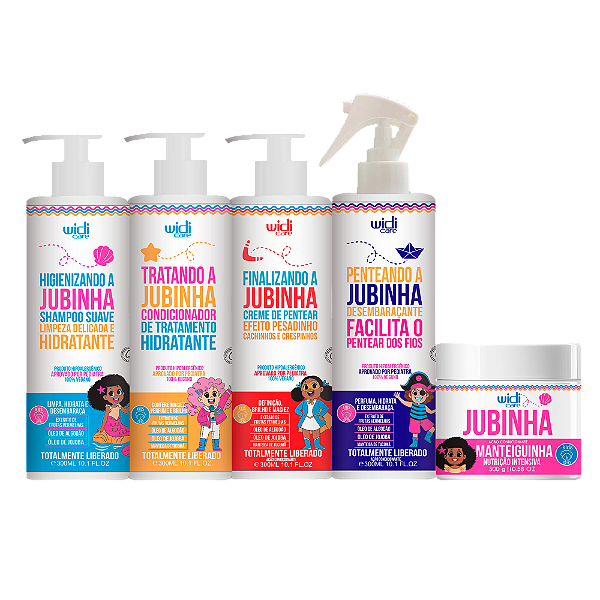 Kit Widi Care Jubinha Shampoo, Condicionador, Creme Pesadinho, Spray e Manteiguinha