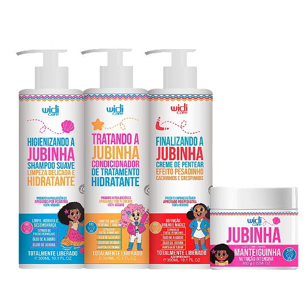Kit Widi Care Jubinha Shampoo, Condicionador, Creme Pesadinho e Manteiguinha