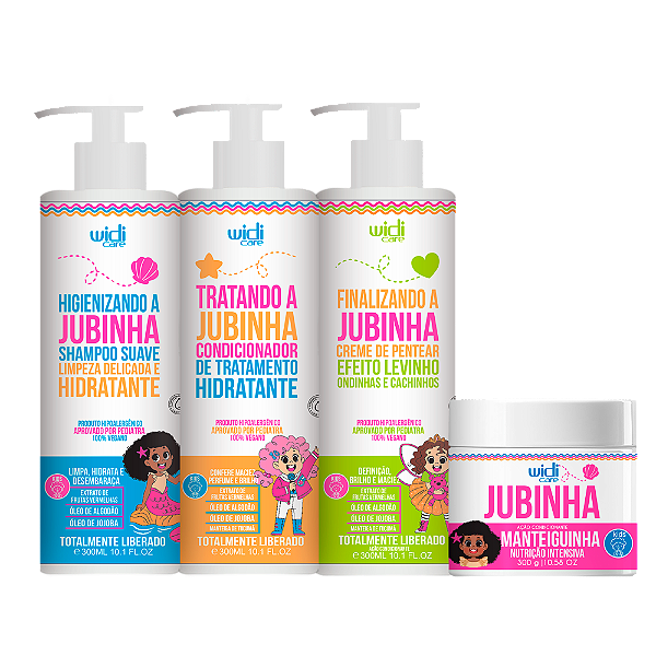 Kit Widi Care Jubinha Shampoo, Condicionador, Creme Levinho e Manteiguinha