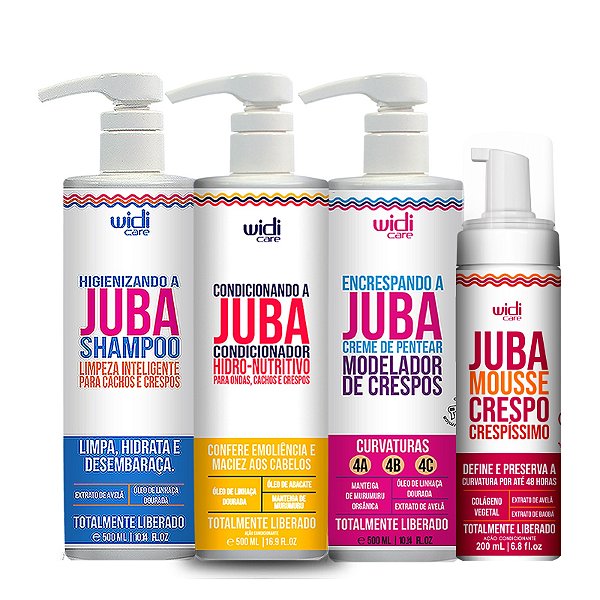 Kit Widi Care Juba Shampoo, Condicionador, Encrespando e Mousse Crespíssimo