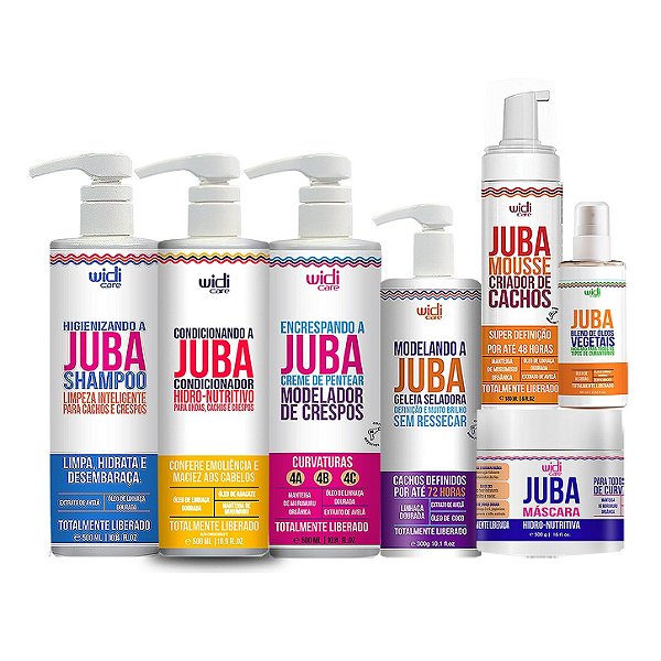 Kit Widi Care Linha Juba Shampoo, Condicionador, Encrespando, Máscara, Geleia, Blend e Mousse