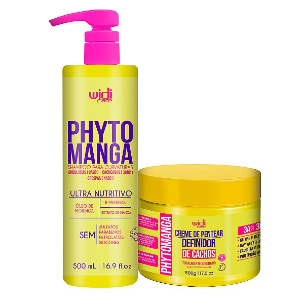 Kit Widi Care PhytoManga Curvas Shampoo, Creme de Pentear Cachos