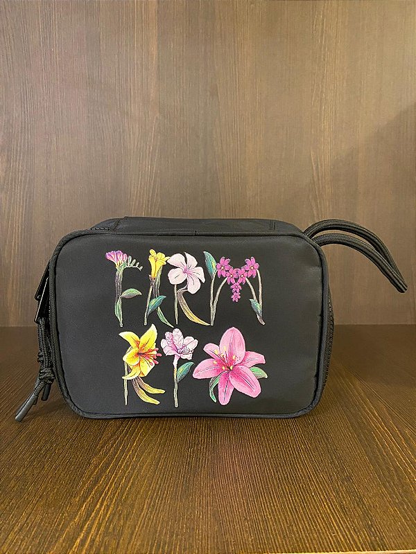 Necessaire Farm Xero Romance em Flor Preta