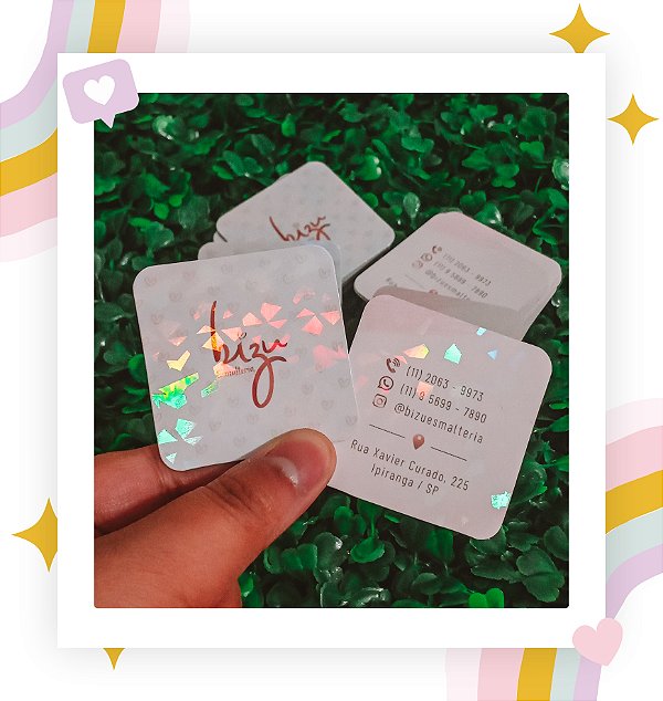 Mini Cartão Holográfico | Cantos Arredondados